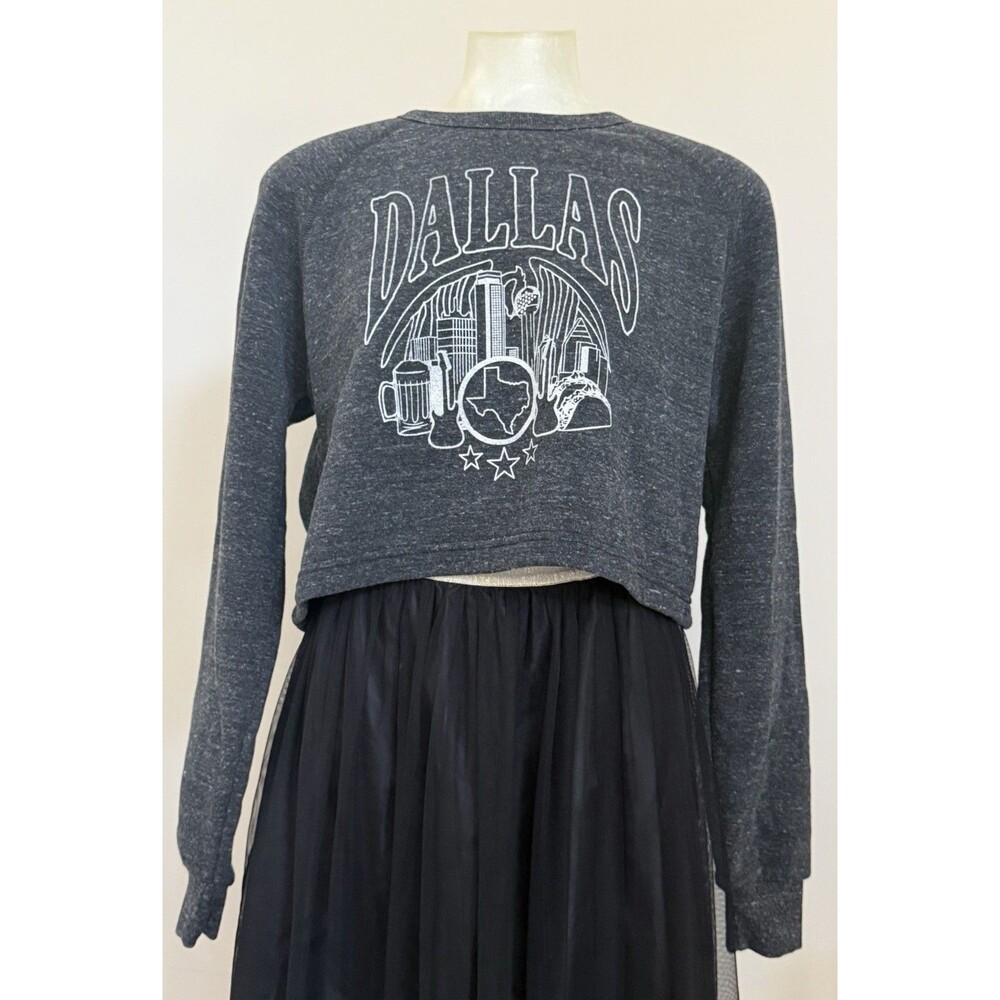 Where I’m From Dallas Texas Sweatshirt Medium Gray Skyline Graphic Crewneck